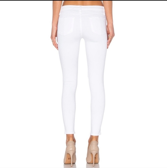 rag & bone Midrise Slim Denim Capris w/Holes in knees, White, Size 26, BNWT - Picture 3 of 5